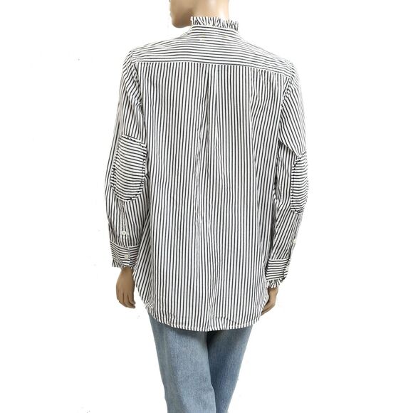 Kerri Rosenthal Mia Shirt Ruffles Tunic Top Striped Printed Buttondown S 283404 - Picture 9 of 11